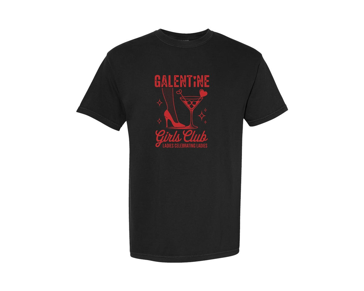 brand:Comfort Colors|color:Black|Valentines Day Galentine T Shirt Graphic T-Shirt