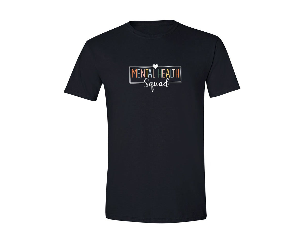 brand:Generic|color:Black|Mental Health Squad Brain Illness Mental Graphic T-Shirt