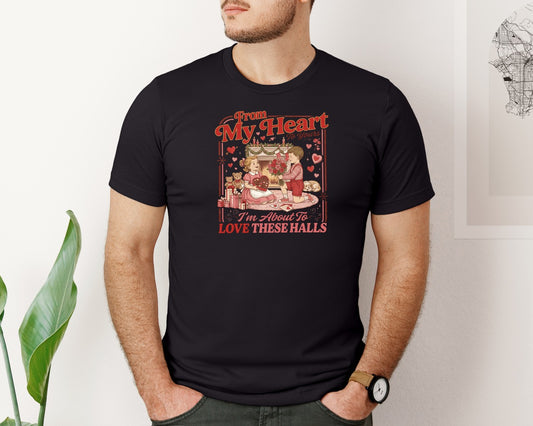 Retro Valentine Love These Heart 2 Graphic T-Shirt