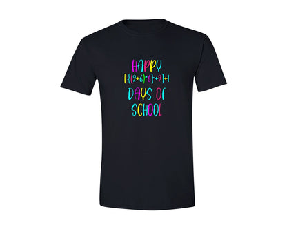 brand:Generic|color:Black|Happy 100 Days Of School Math Teacher Graphic T-Shirt
