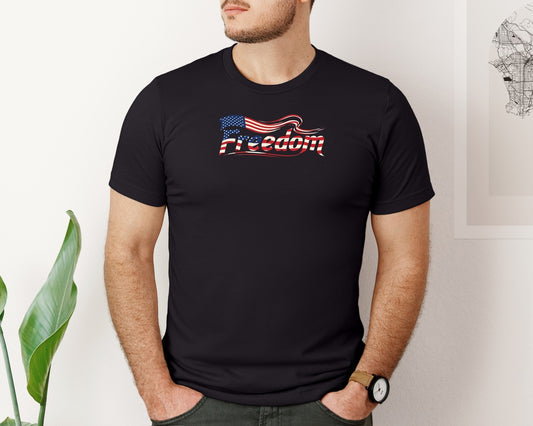 Freedom American Flag T Shirt Design Graphic T-Shirt