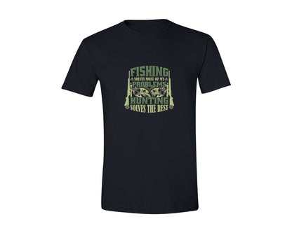 brand:Generic|color:Black|Fishing Hunting Quotes T Shirt Design Graphic T-Shirt