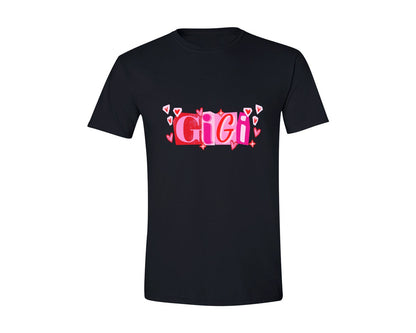 brand:Generic|color:Black|Gigi Valentine Ransom Letter Graphic T-Shirt