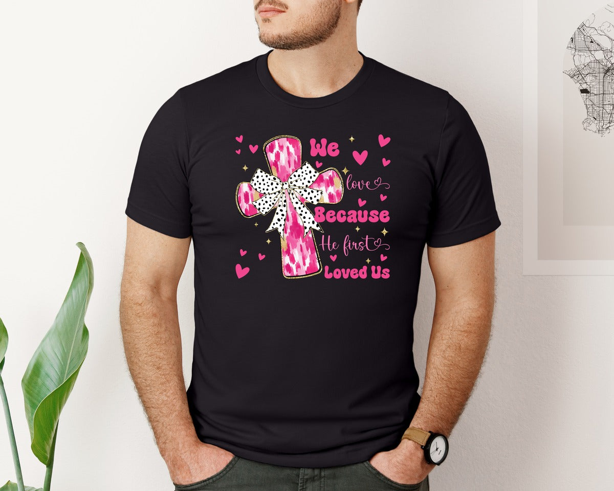 brand:Bella Canvas|color:Black|Coquette Jesus Valentine Graphic T-Shirt