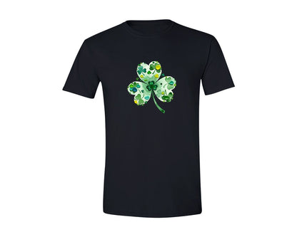 brand:Generic|color:Black|Watercolor Shamrock St Patricks Day Graphic T-Shirt