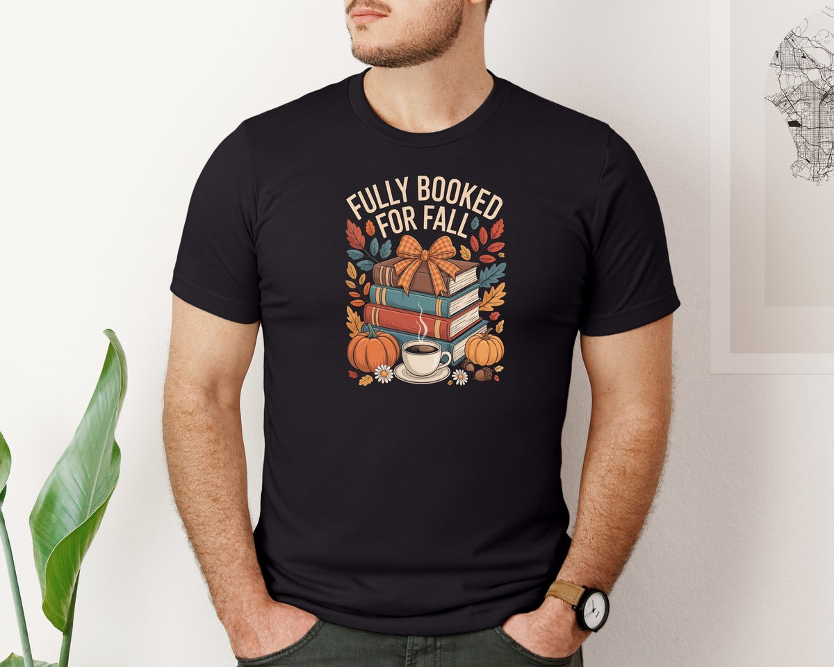 brand:Bella Canvas|color:Black|Fully Booked For Fall 3 Graphic T-Shirt