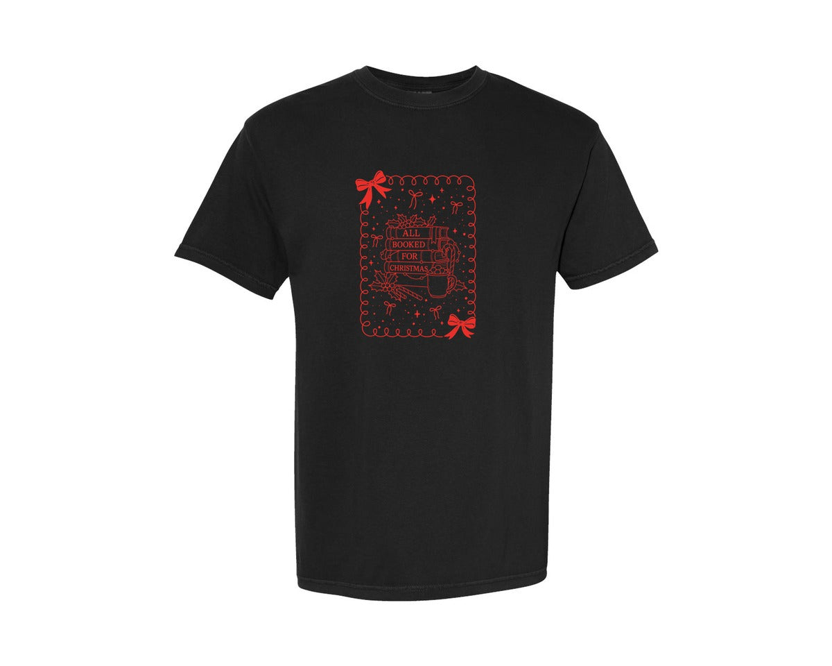 brand:Comfort Colors|color:Black|All Booked For Christmas Design 3 Graphic T-Shirt