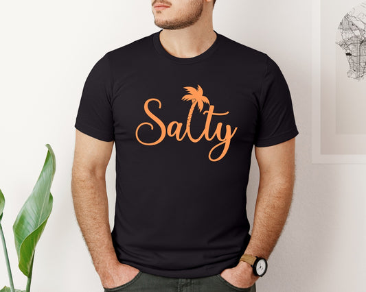 Salty With Palm Tree Graphic T-Shirt