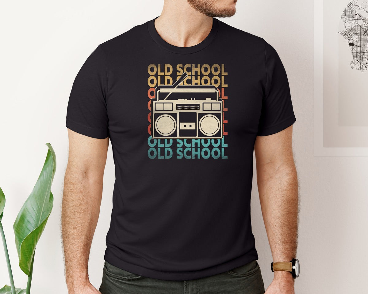 brand:Bella Canvas|color:Black|Retro 80S 90S Old School T Shirt Design Graphic T-Shirt