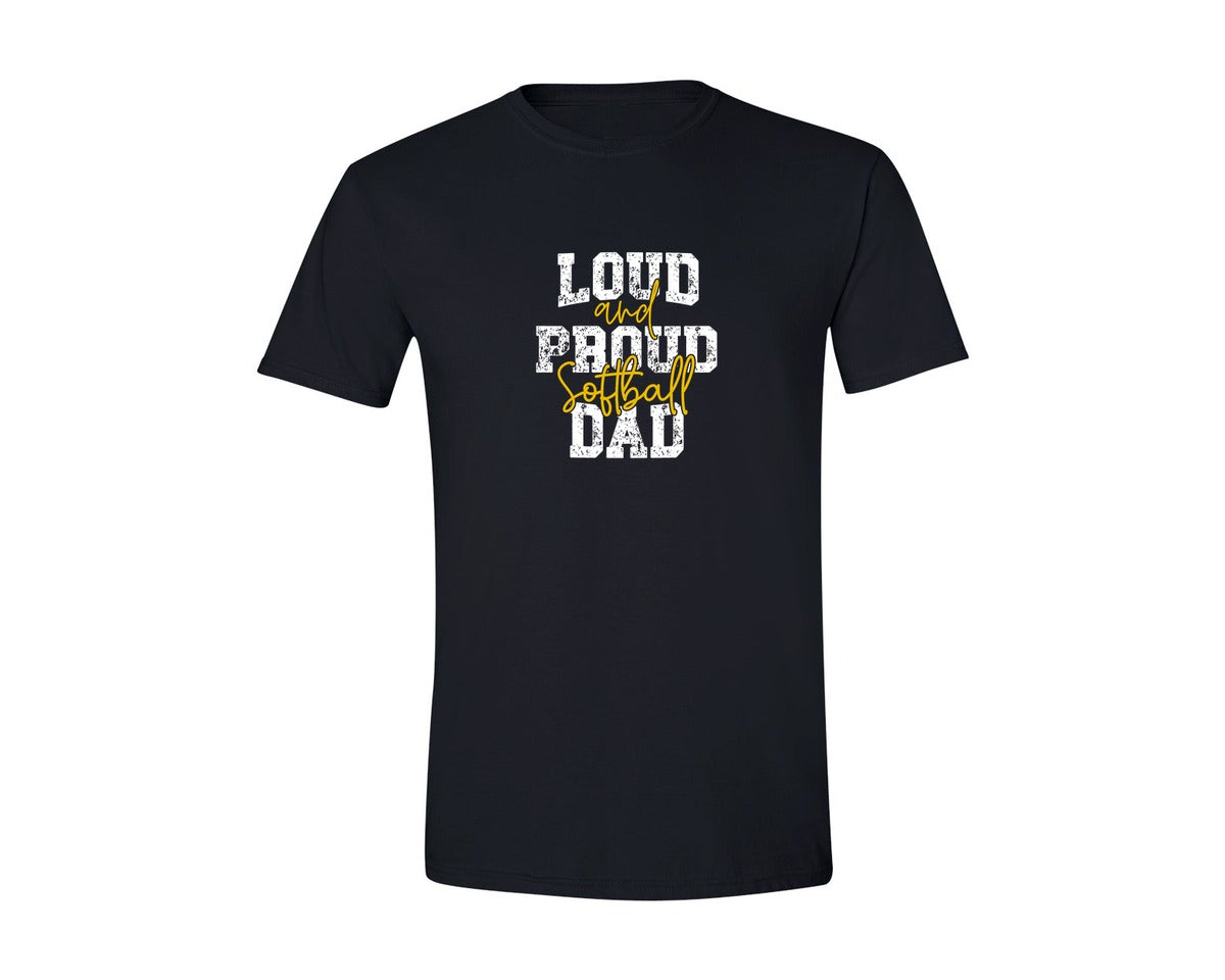 brand:Generic|color:Black|Loud And Proud Softball Dad Fathers Day