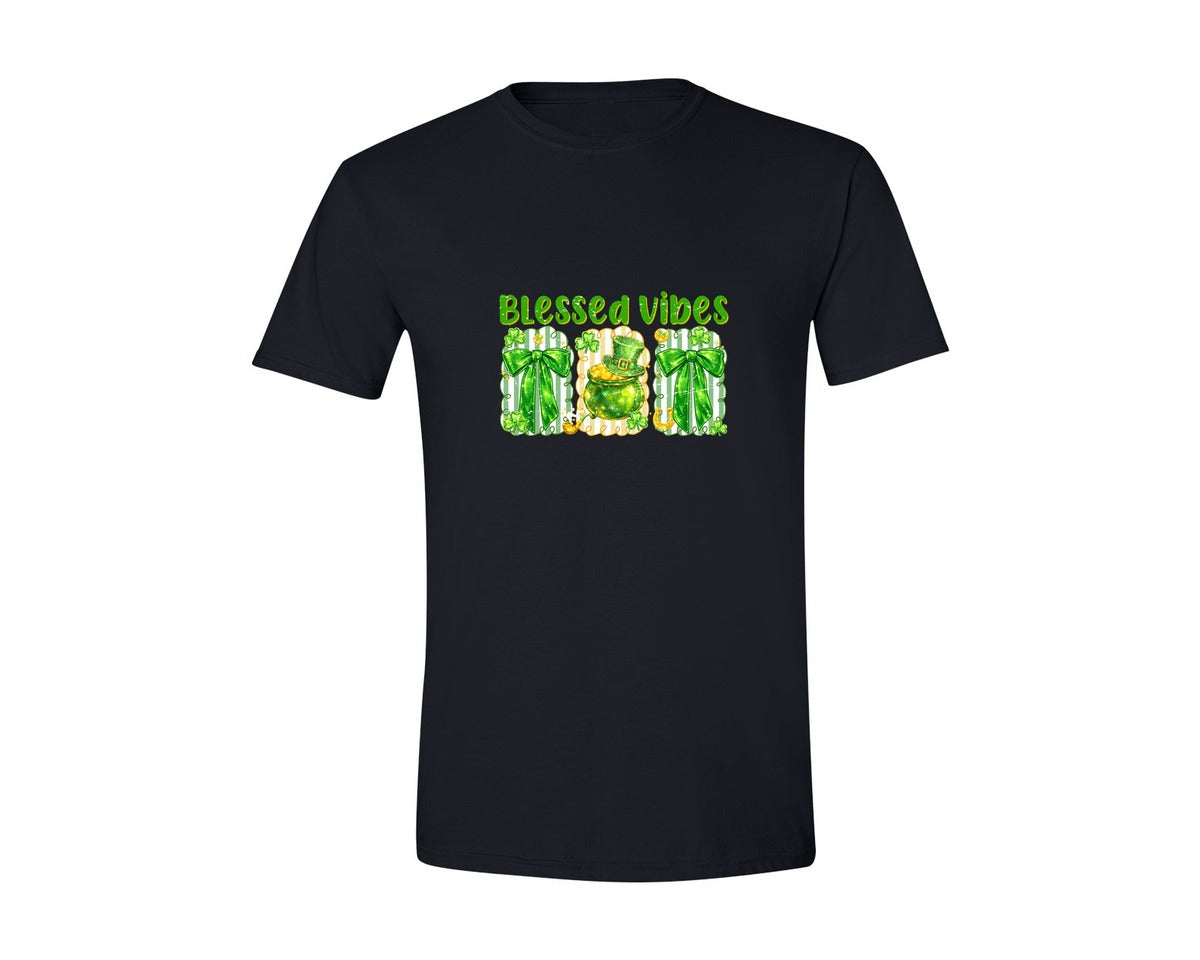 brand:Generic|color:Black|Blessed Vibes St Patrick 2 Graphic T-Shirt