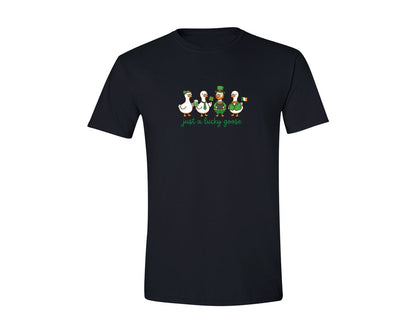 brand:Generic|color:Black|Just A Lucky Goose St Patricks Day 2 Graphic T-Shirt