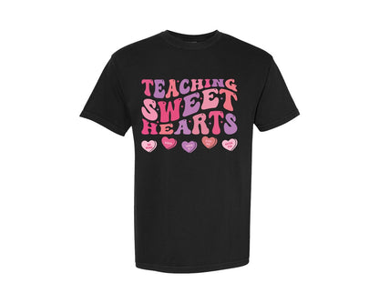 brand:Comfort Colors|color:Black|Valentine Teacher Sweet Heart Graphic T-Shirt