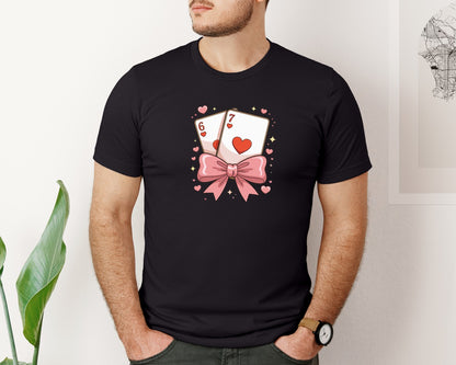 brand:Bella Canvas|color:Black|Playing Cards Valentine 6 7 8 Graphic T-Shirt