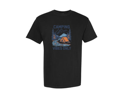 brand:Comfort Colors|color:Black|Camping Vibes Only Outdoor Adventure Tee Graphic T-Shirt