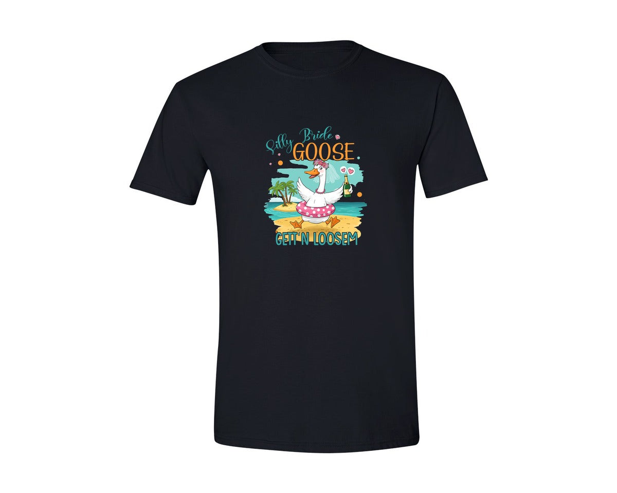 brand:Generic|color:Black|Silly Beach Bachelorette T Shirt Design Graphic T-Shirt