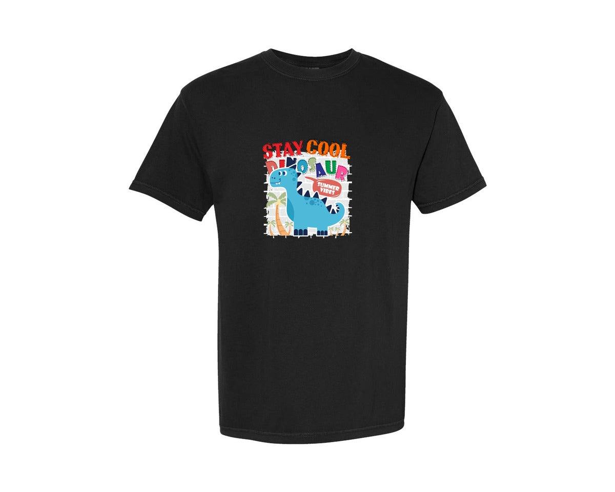 brand:Comfort Colors|color:Black|Cute Dinosaur Cartoon T Shirt Design Graphic T-Shirt