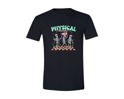 brand:Generic|color:Black|Physical Therapy Skeletons Graphic T-Shirt