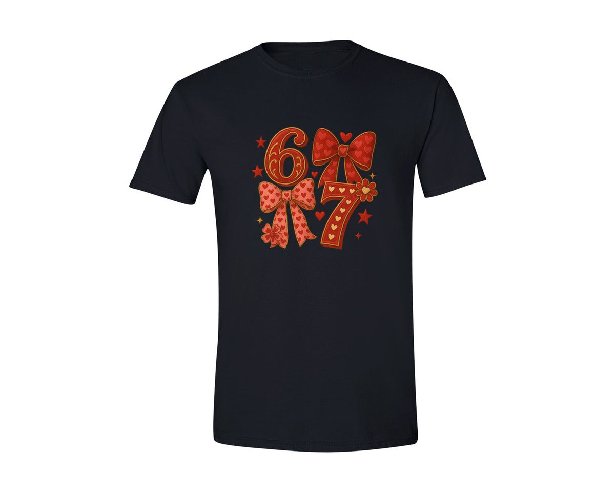 brand:Generic|color:Black|Six Seven Valentine Funny Humor Graphic T-Shirt