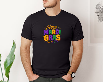 brand:Bella Canvas|color:Black|Retro Coquette Mardi Gras Lucky Graphic T-Shirt