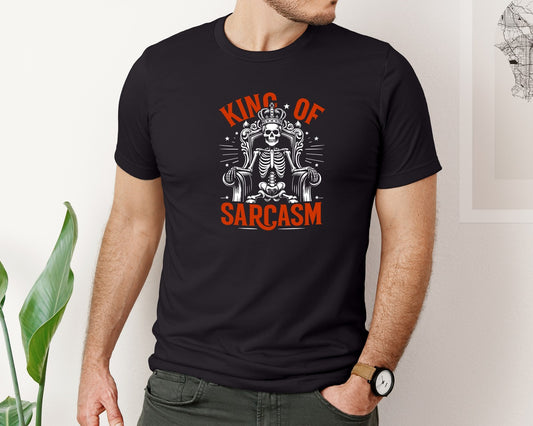 King Of Sarcasm Skeleton On Throne Graphic T-Shirt