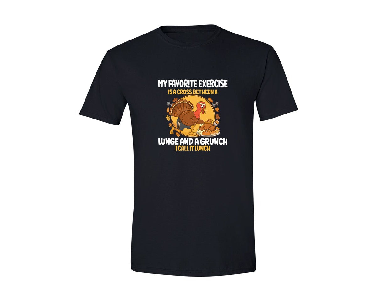 brand:Generic|color:Black|Funny Thanksgiving Workout Turkey Graphic T-Shirt
