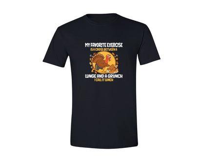 brand:Generic|color:Black|Funny Thanksgiving Workout Turkey Graphic T-Shirt