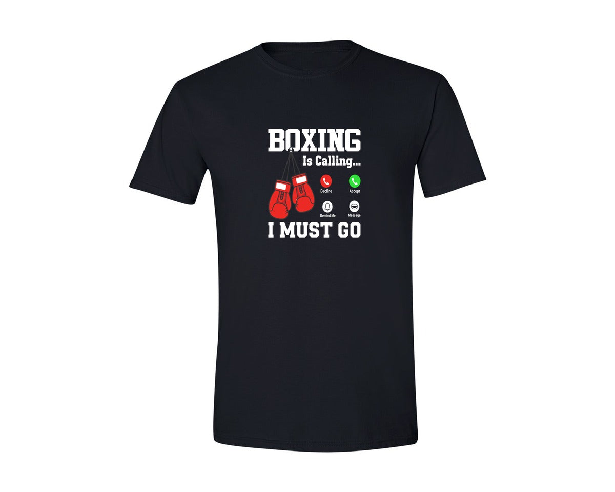 brand:Generic|color:Black|Boxing Is Calling I Must Go T Shirt Graphic T-Shirt