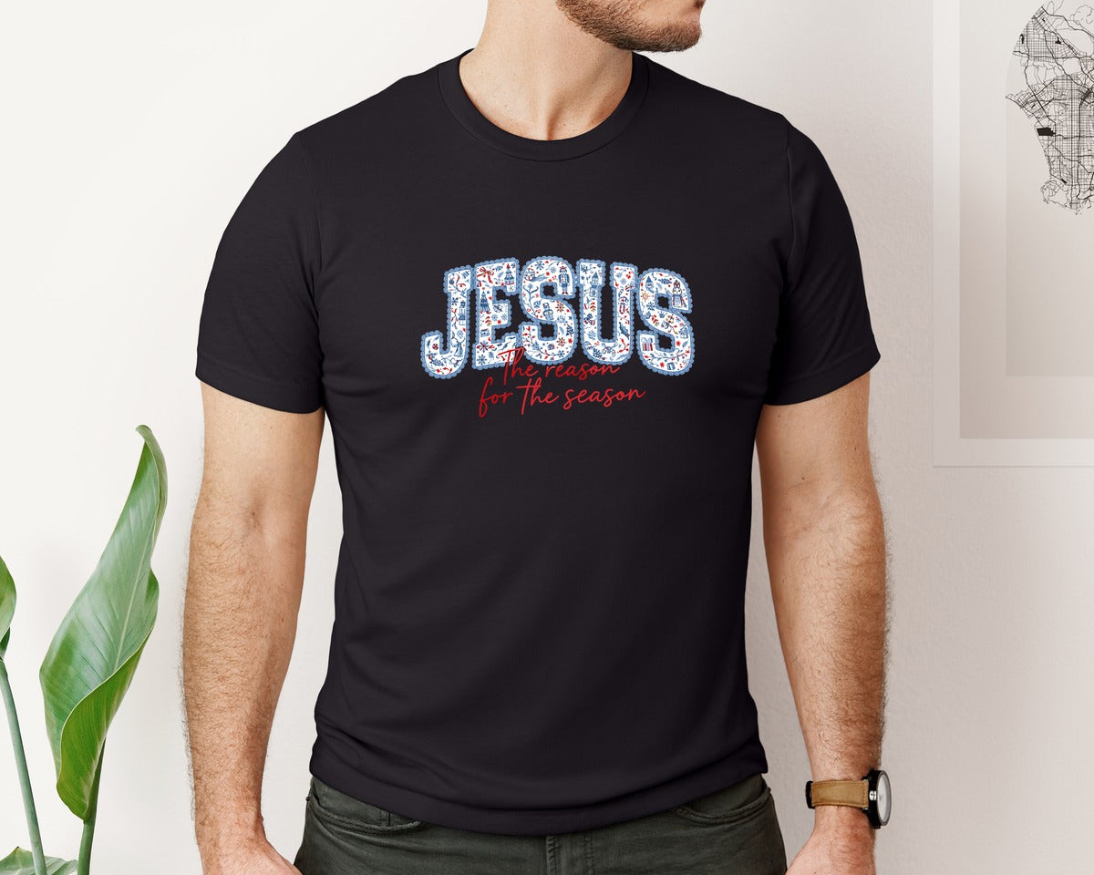 brand:Bella Canvas|color:Black|Christian Christmas Design 3 Graphic T-Shirt