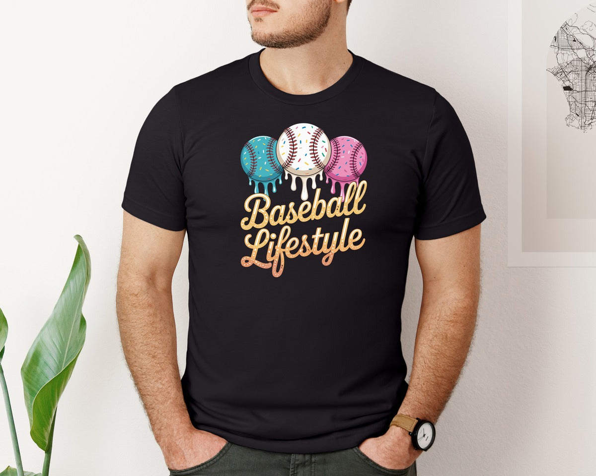 brand:Bella Canvas|color:Black|Baseball Lifestyle Graphic T-Shirt