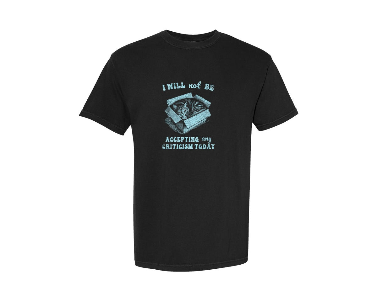 brand:Comfort Colors|color:Black|Cat Sleeping In Box Shirt Graphic T-Shirt