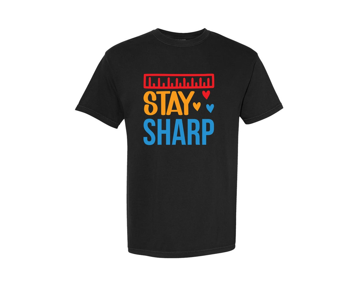 brand:Comfort Colors|color:Black|Stay Sharp Design Graphic T-Shirt