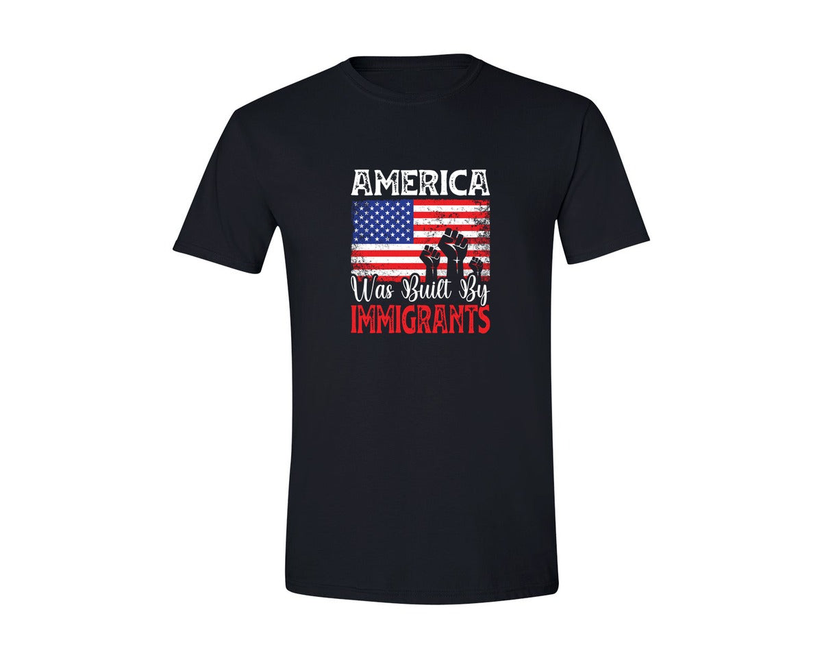 brand:Generic|color:Black|America Was Built By Immigrants 3 Graphic T-Shirt