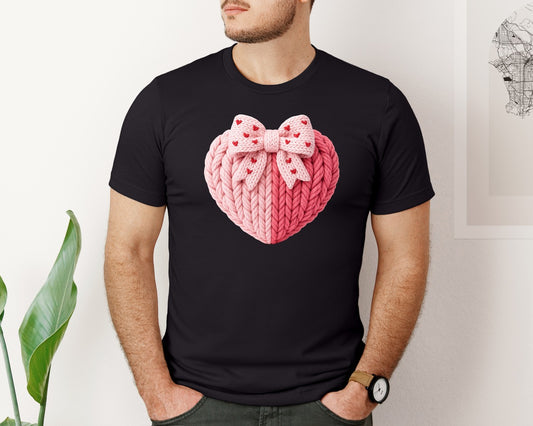 Coquette Coquette Bow Heart Knit Graphic T-Shirt