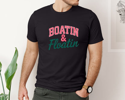 brand:Bella Canvas|color:Black|Boating And Floating Lake Life Graphic T-Shirt