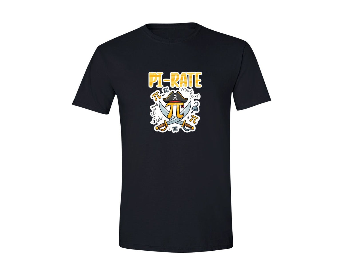 brand:Generic|color:Black|Funny Pirate Pi Pun Design Graphic T-Shirt