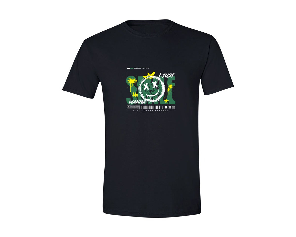 brand:Generic|color:Black|Graffiti Smile Streetwear T Shirt Design 2 Graphic T-Shirt
