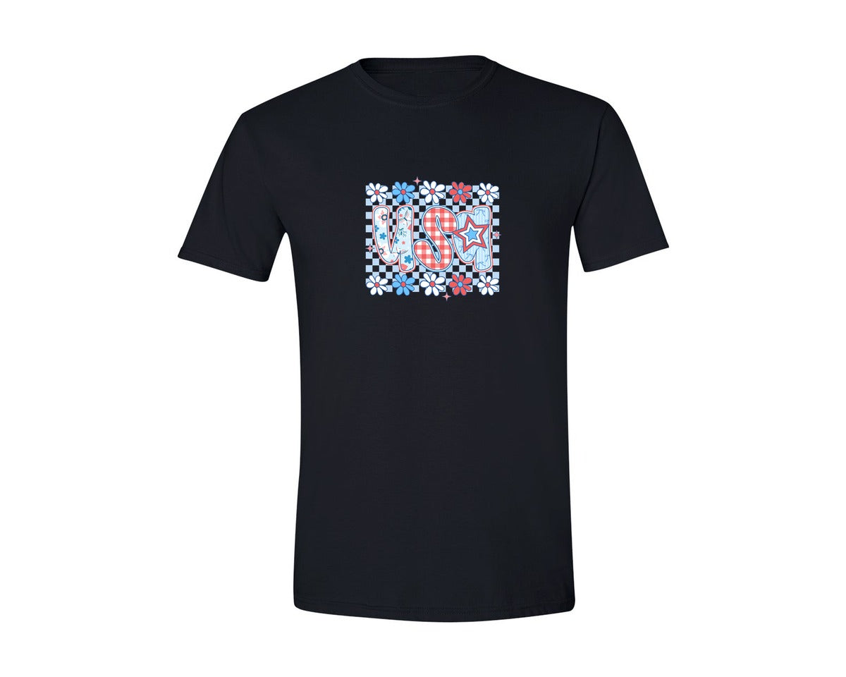 brand:Generic|color:Black|Preppy Usa Checkered 4th Of July