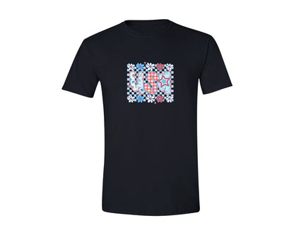 brand:Generic|color:Black|Preppy Usa Checkered 4th Of July