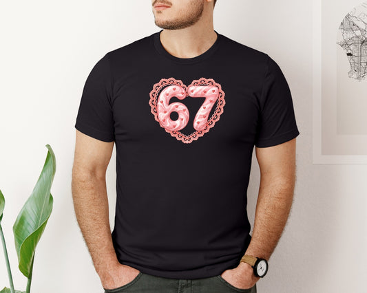 67 Valentine Heart Graphic T-Shirt