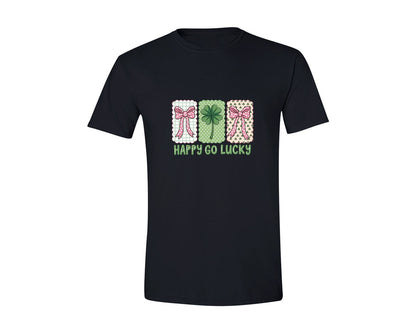 brand:Generic|color:Black|Happy Go Lucky Retro Patrick 2 Graphic T-Shirt