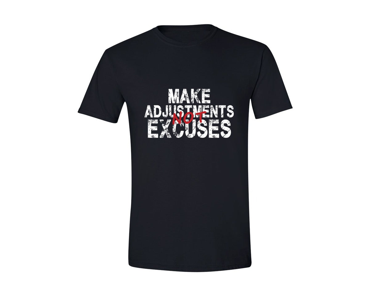brand:Generic|color:Black|Make Adjustments Not Excuses Graphic T-Shirt