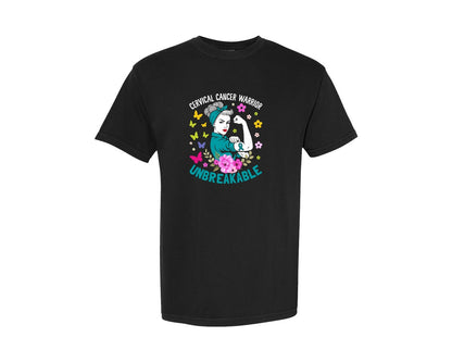 brand:Comfort Colors|color:Black|Cervical Cancer Awareness T Shirt Graphic T-Shirt