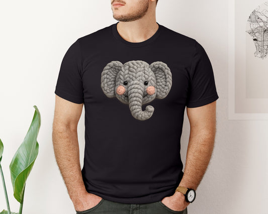 Faux Yarn Elephant Graphic T-Shirt
