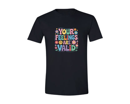 brand:Generic|color:Black|Your Feelings Are Valid Graphic T-Shirt