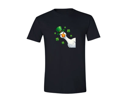 brand:Generic|color:Black|Funny Leprechaun Goose Shamrock Graphic T-Shirt