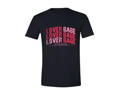 brand:Generic|color:Black|Lover Babe Bow Valentines Day Graphic T-Shirt