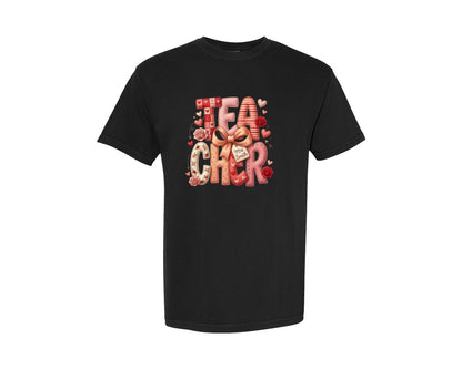 brand:Comfort Colors|color:Black|Teacher Love 2 Graphic T-Shirt