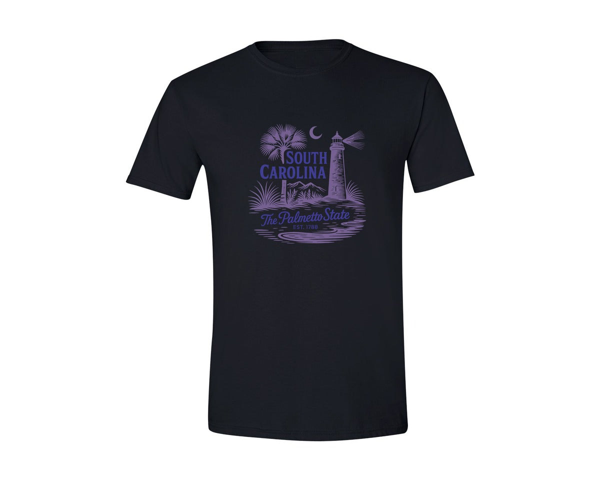 brand:Generic|color:Black|South Carolina The Palmetto State Graphic T-Shirt