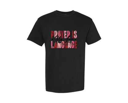 brand:Comfort Colors|color:Black|Prayer Is My Love Language Christian Va 2 Graphic T-Shirt